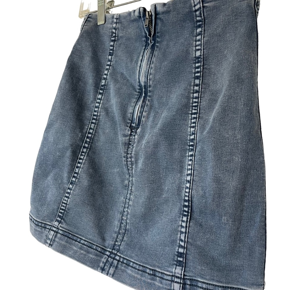 ⭐️2/$20 Free People Womens Modern Femme Denim Jean Stretch Bodycon Mini Skirt - Picture 9 of 15